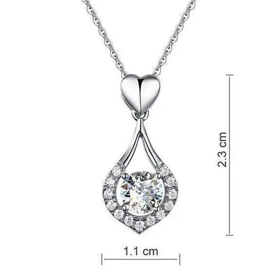 Twinkling Heart Waterdrop Stone Necklace