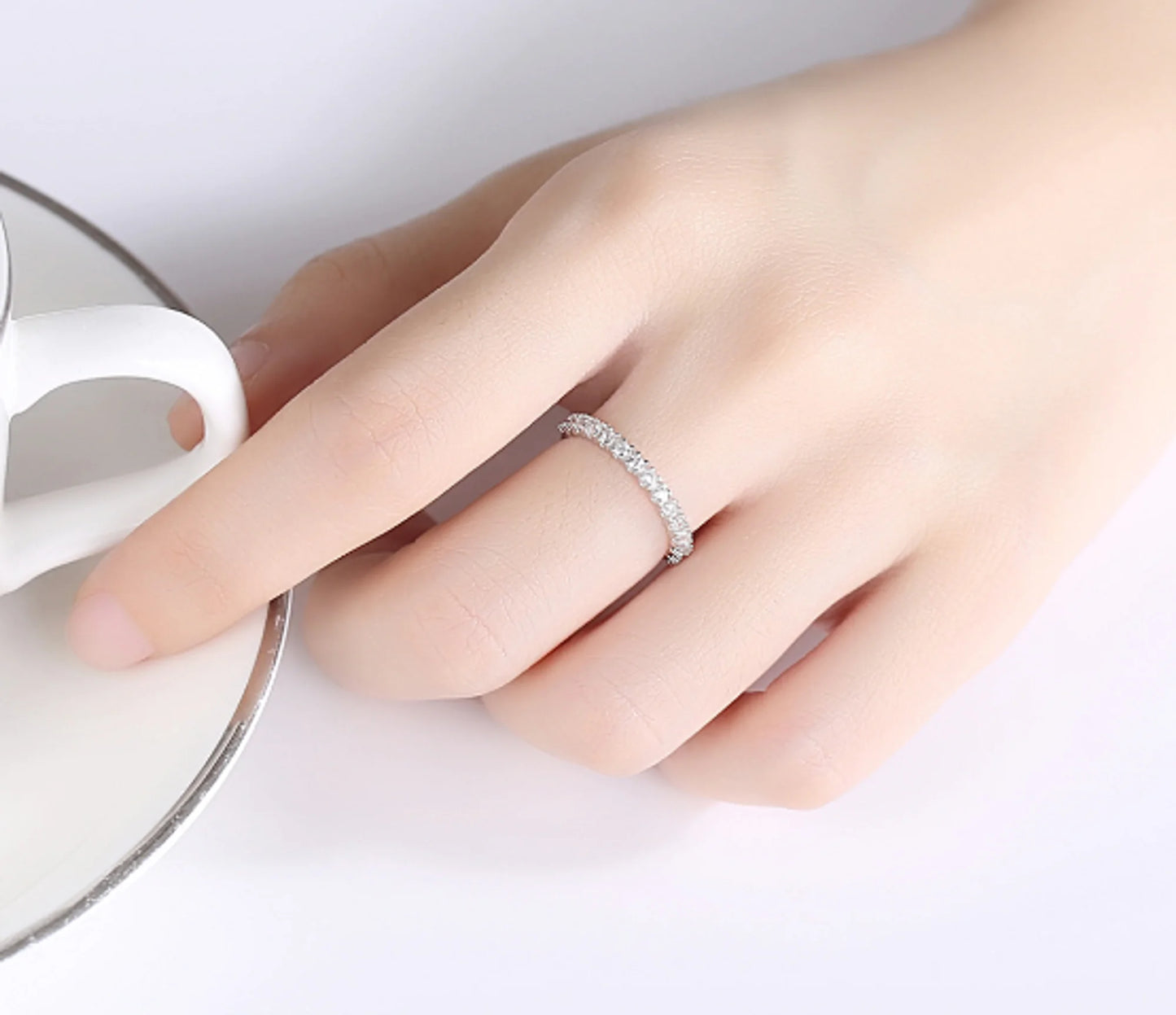 925 Silver Shining Zircon Luxury Ring