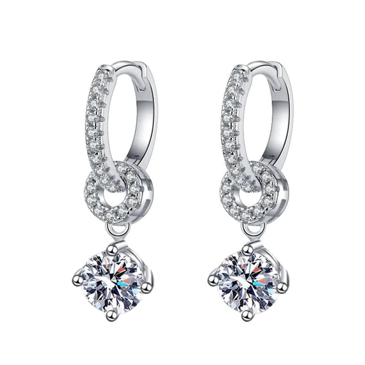 925 Silver Moissanite Drop Earrings