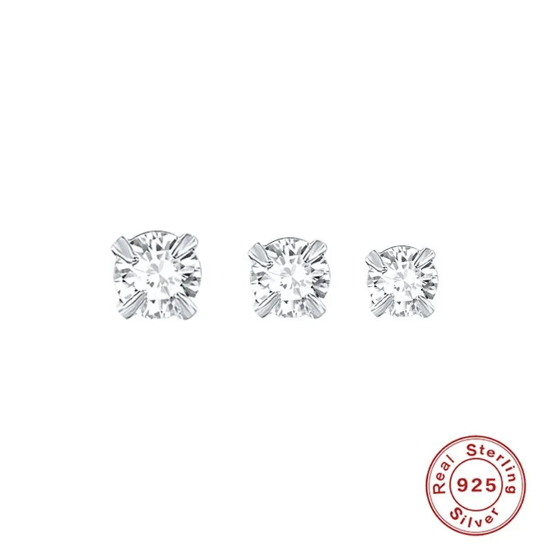 925 silver crystal stud earrings silver/gold