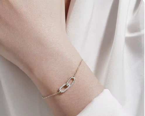 925 silver Infinity Pave Bracelet silver/gold