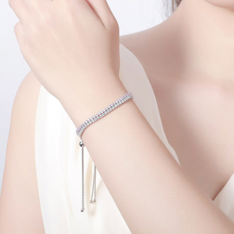 Zirkonia Bracelet gold/silber/rose 27cm