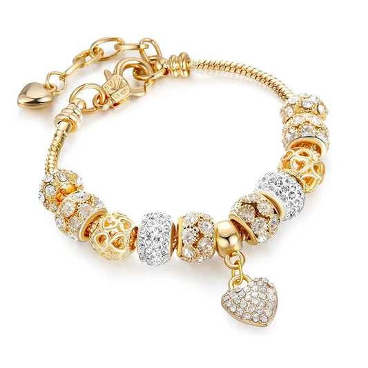 Cubic Charm Gold Heart Bracelet 18/19cm