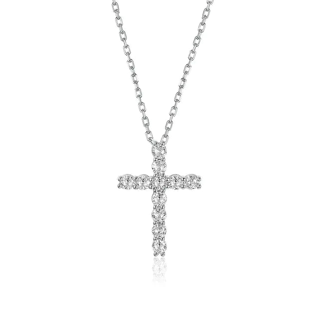 925er Silber Moissanite Cross Pendants silber/gold/rose
