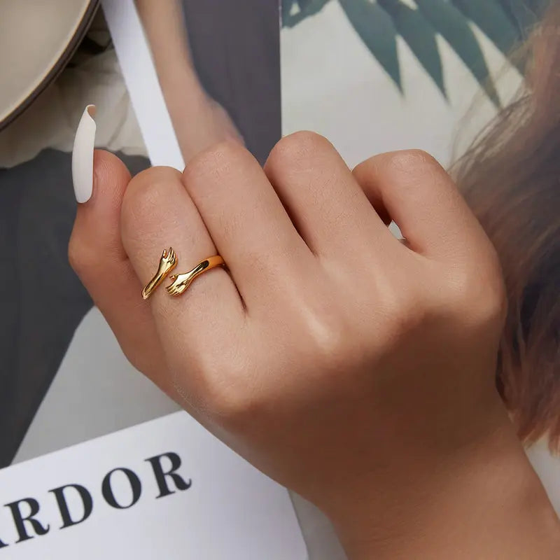 925 silver Embrace ring gold/silver/rose