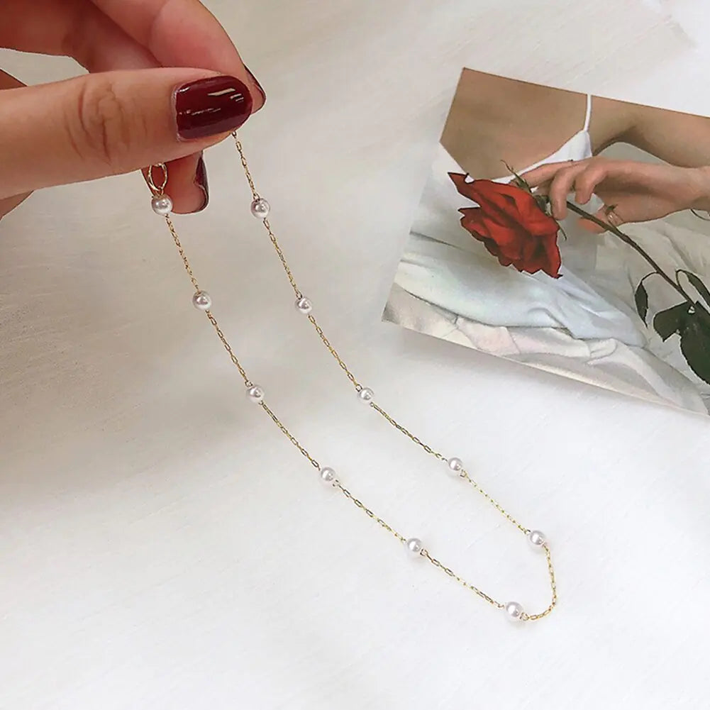 Elegant Pearl Necklace gold/silber