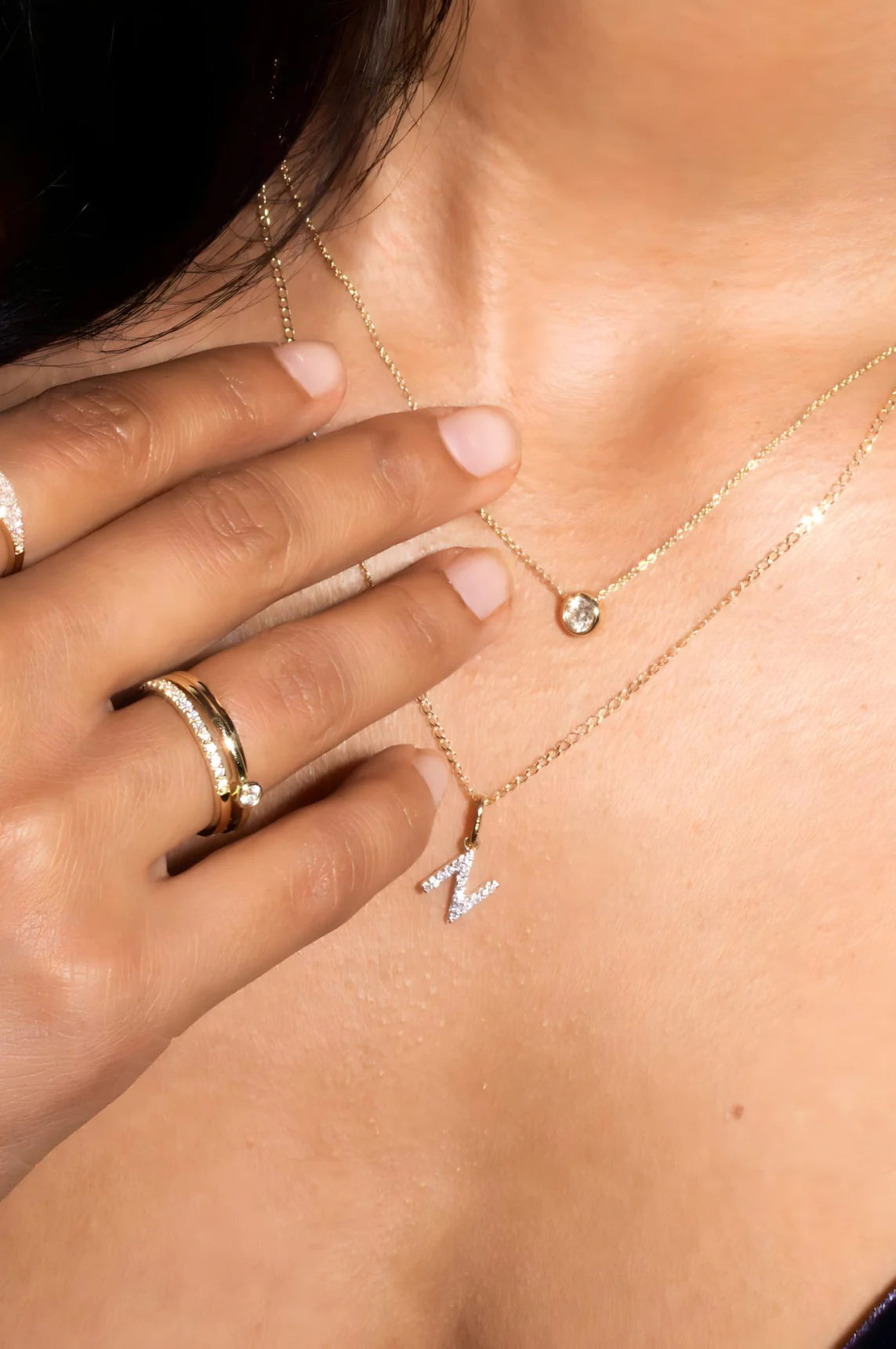 Initial Crystal Necklace A-Z
