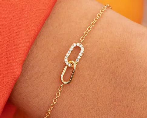 925 silver Infinity Pave Bracelet silver/gold