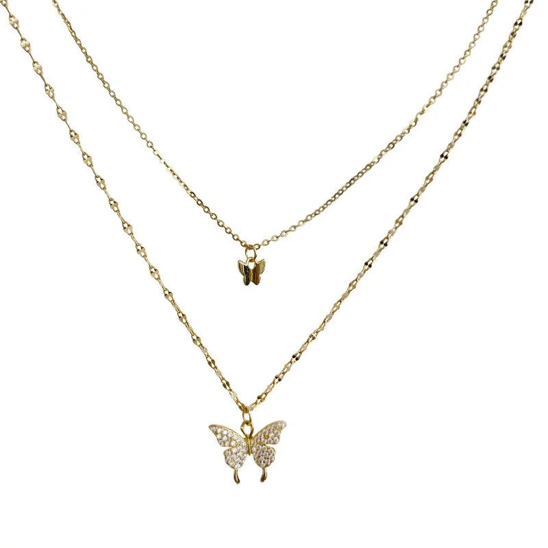 925er Silber Butterfly Necklace gold