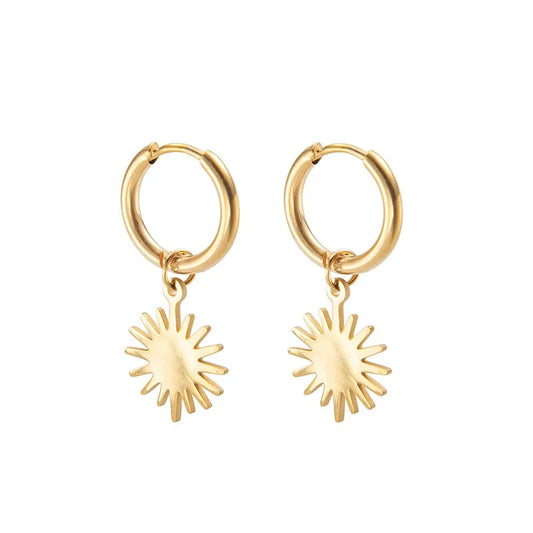 Pendant Hoop Earrings gold