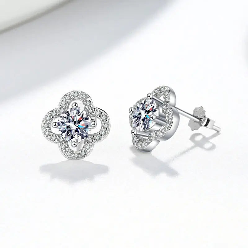 925 Silver Moissanite Stud Earrings