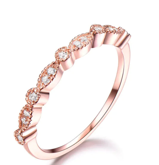 925er Silber Diamond Fashion Ring silber/rose