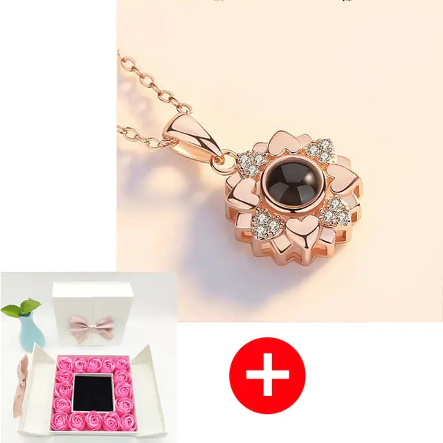 Artificial Rose Flower Gift Box mit Kette (verschiedene Designs)