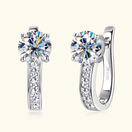 925 Silver 2 CT Moissanite Earrings