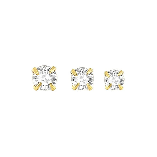 925 silver crystal stud earrings silver/gold