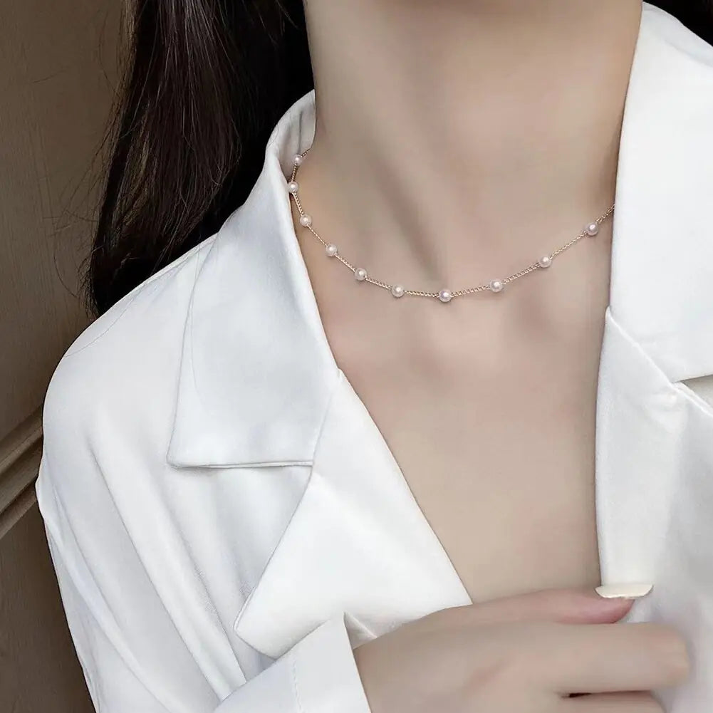 Elegant Pearl Necklace gold/silber