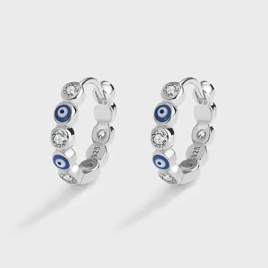 925 Silver Sapphire Diamond Earrings
