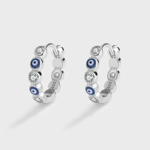 925 Silver Sapphire Diamond Earrings