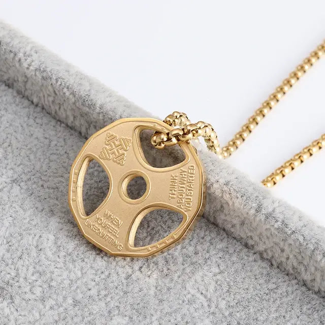 Stainless Steel Weight Plate Necklace gold/silber/schwarz