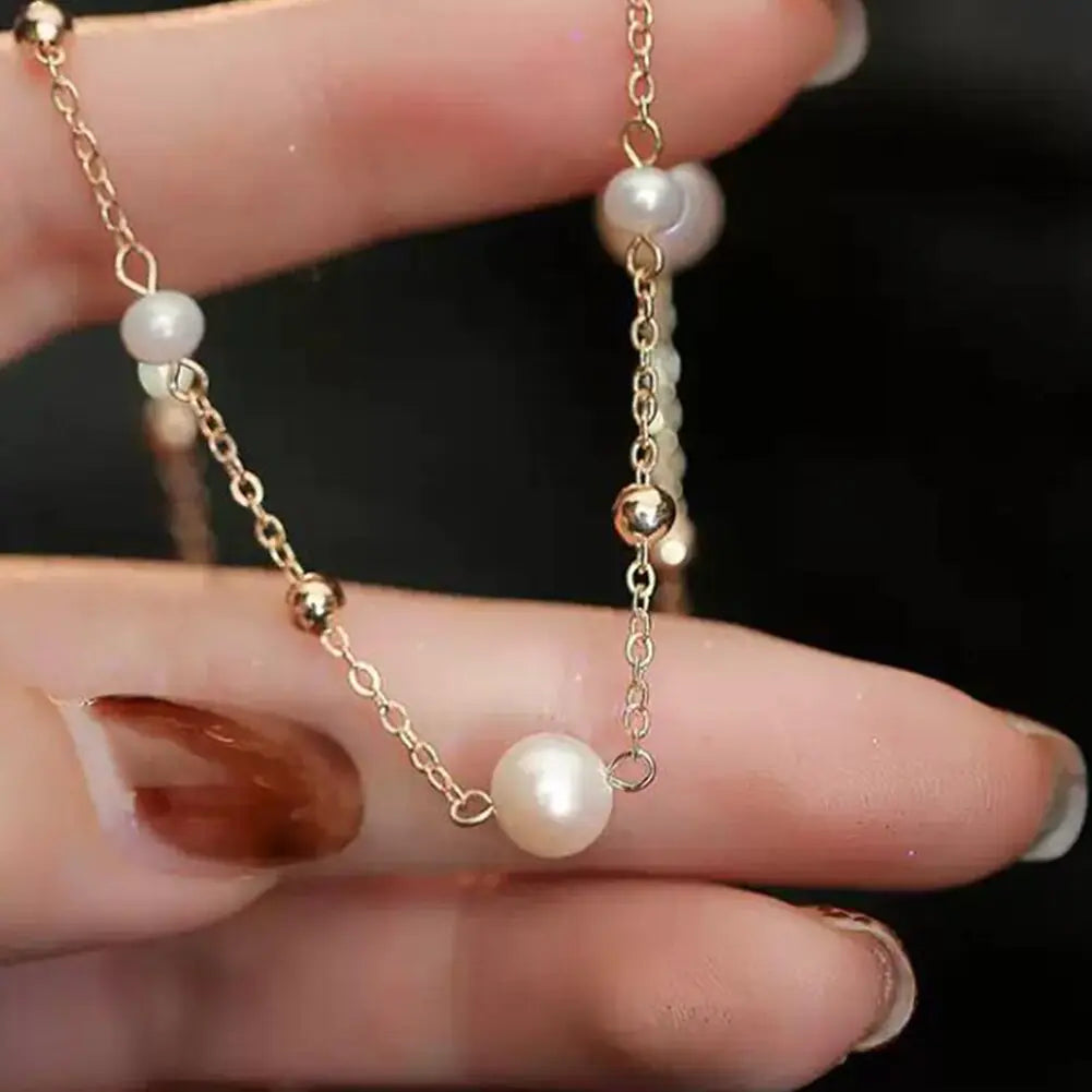 Elegant Pearl Necklace gold/silber