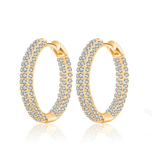 Gold Plated Zircon Earrings silber/gold
