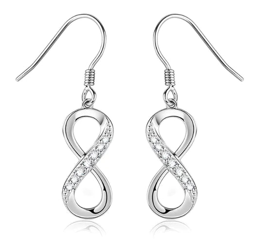 925 Silver Infinity Loop Earrings