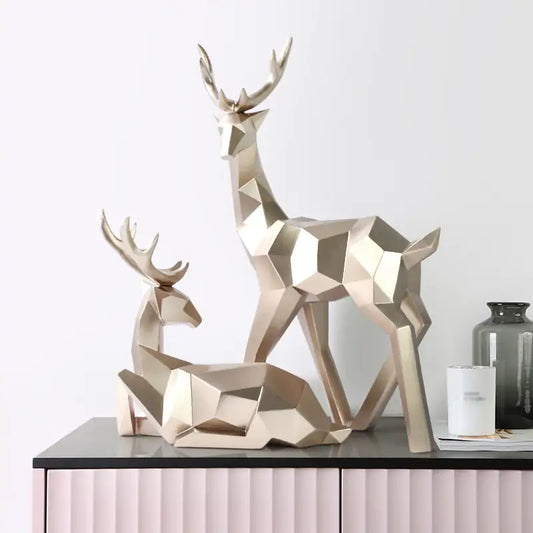 Modern Hirsch/Deer Statue Set