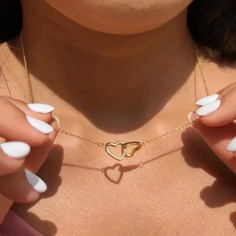 Doppelherz Kette in Rose Flower Box, 9 Modelle