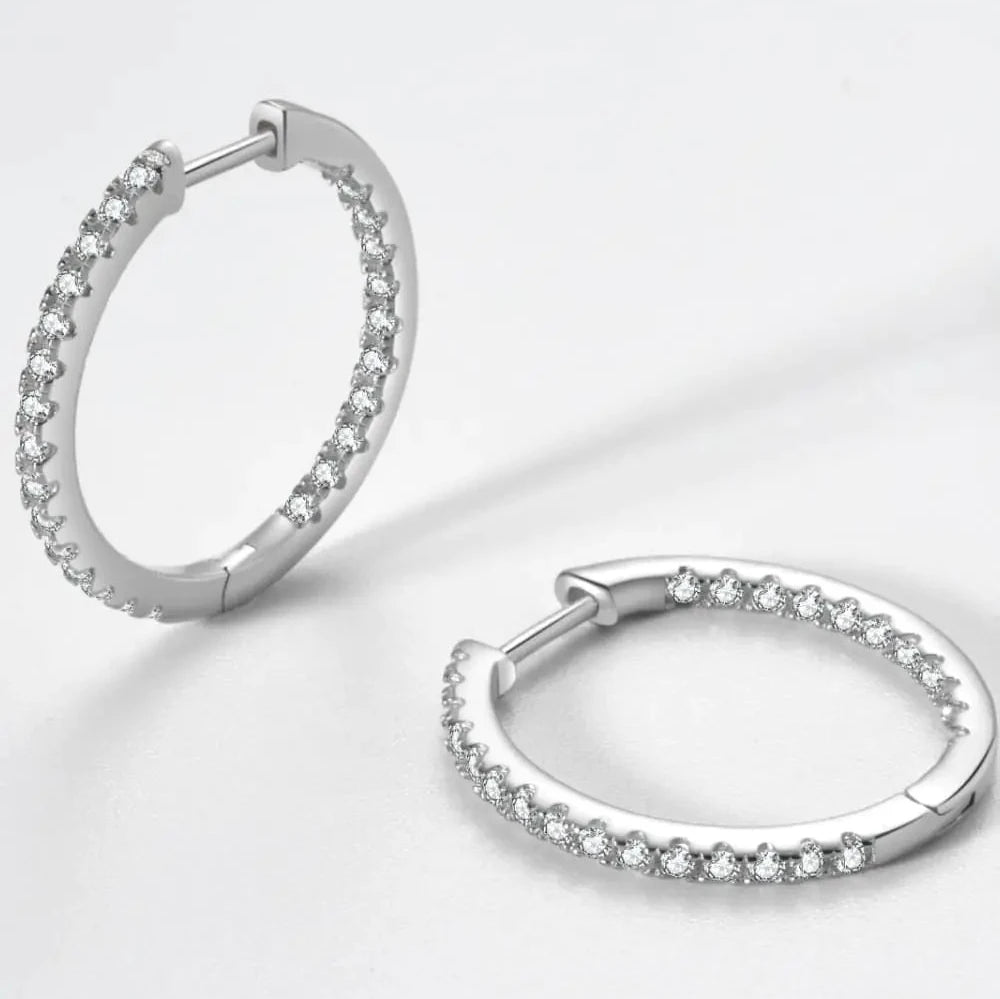 925 silver huggie earrings gold/silver