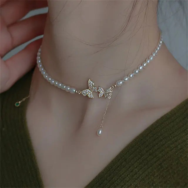 Choker Pearl Necklace (verschiedene Designs)